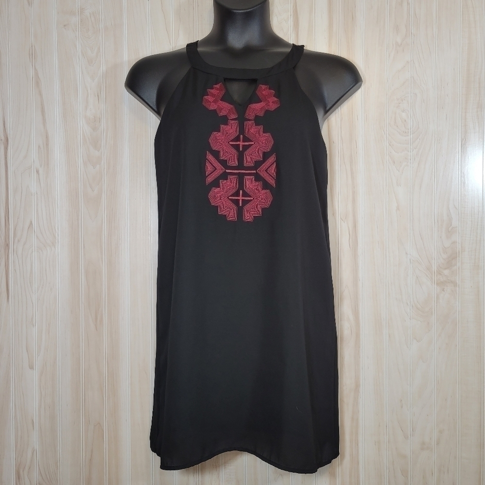 Moonlight Black Halter Mini Dress Sz Lg